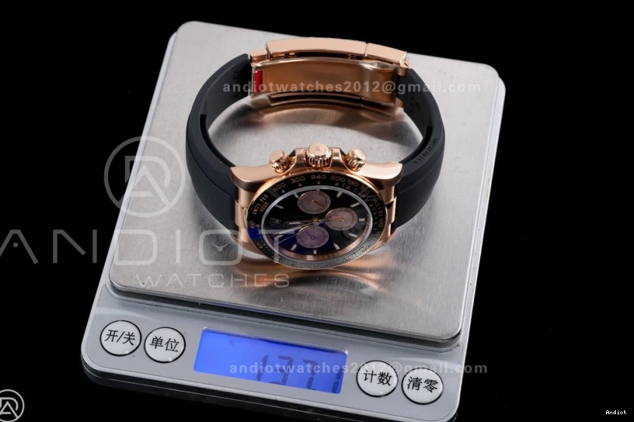 126515 Oyster-flex Best VSF Dial 1:1 On Daytona DD4131 Strap Weight Gain Marker RG Sub-dial Stick Black Edition 0129